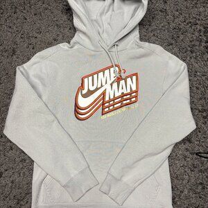 Nike Air Jordan Fleece Hoodie Men's Size Small Grey Fog, NBA World Champs 91-93
